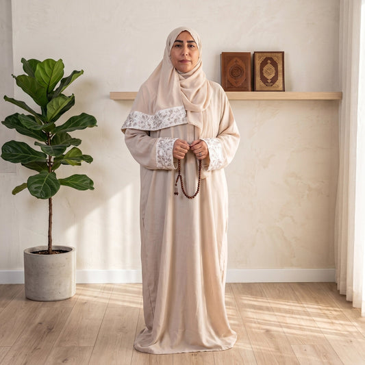 Tasneem Prayer Dress - Beige - Nusuki SA