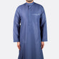 Modern Embroidery Thobe Zipper - Dark Blue