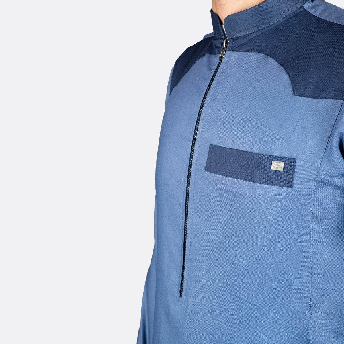 Modern Casual Thobe Zipper - Sky Blue - Nusuki SA