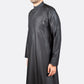 Modern Embroidery Thobe Zipper - Black - Nusuki Saudi Arabia