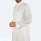 Modern Embroidery Thobe Zipper - Off White - Nusuki Saudi Arabia